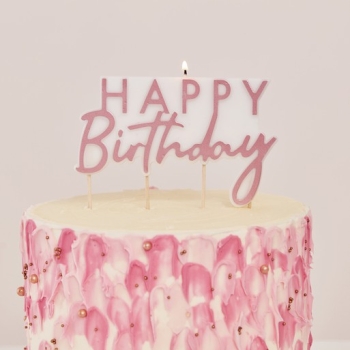 Kerze "Happy Birthday" Cake Topper rosegold