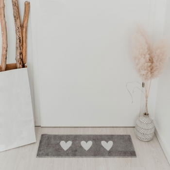 Fußmatte "Weiße, kleine Herzen" von Eulenschnitt