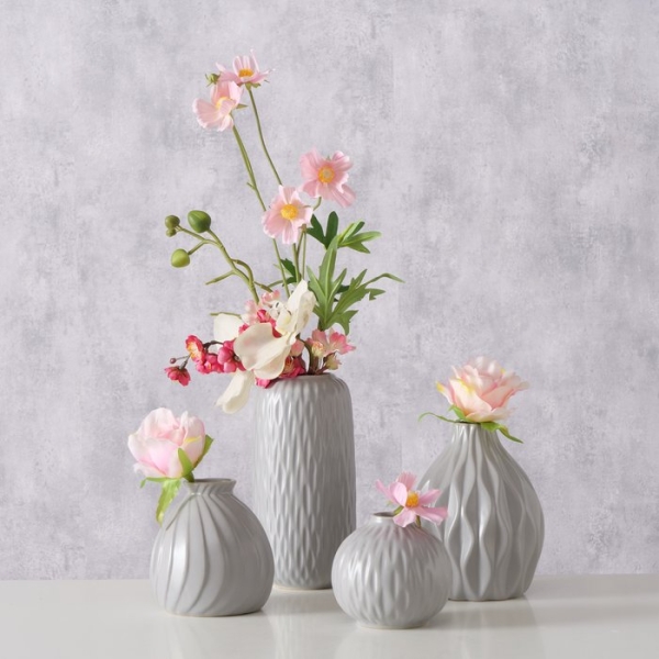 Vase "Zalina" grau in 4 Größen