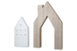 Preview: Modern Decorative House Stand – Stylish Mix of Wood & Resin (Available in 2 Sizes)