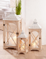 Preview: Laterne aus Holz mit Metalldach