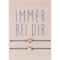 Preview: Freundschaftsarmband Set „Immer bei dir“ | 2er Set Partnerarmbänder mit Herzanhänger in Blau & Gold