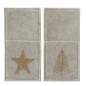 Preview: Filz-Bestecktasche „Glitza“ in Beige – Handgearbeiteter Besteckhalter für die Festtafel mit goldenem Strassstein-Motiv (Stern oder Weihnachtsbaum)