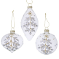 Preview: Weihnachtsanhänger „Crysty“ Transparent & Gold – Eleganter Christbaumschmuck mit Strass & Floralem Dekor