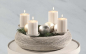 Preview: Advent Wreath “Fia” – Elegant Modern Design in Taupe by Kaheku