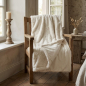 Preview: Boltze Decke „Storan“ 200x150 cm – Flauschige Kuscheldecke in Cremeweiß