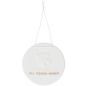 Preview: Porcelain Sign "Dove" – Decorative Pendant with Blessing in White & Gold D: 9.9 cm