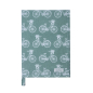 Preview: "Bikes Green" Tea Towel – Cotton Kitchen Towel with Bicycle Motif in Sage Green 50x70 cm