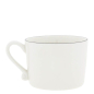 Preview: Bastion Collections Tasse „Brown Heart“ – Weißer Porzellanbecher mit braunem Herz (10x8x7 cm)
