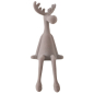 Preview: Kantenhocker Elch „Timor“ 33 cm – Beflockter Deko-Elch in Beige/Grau