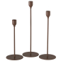 Preview: Stabkerzenhalter Malte – Eleganter Metall-Leuchter in Braun, matt beschichtet (3 Größen)