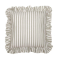 Preview: Sustainable Ruffle Cushion Cover – Striped in Sage Green & White 45x45 cm