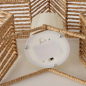 Preview: LED-Dekoaufsteller Stern „Luma“ (29 cm) aus Metall & Papierkordel – Handgewebter Stern mit integrierter LED-Kerze für stimmungsvolle Winter- & Weihnachtsdeko