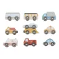 Preview: Little Dutch Holz-Fahrzeuge-Set „Einsatz- & Stadtfahrzeuge“ FSC® – Erweiterung für Eisenbahn ab 2 Jahre