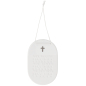 Preview: Porcelain Sign "Faith" – Decorative Pendant with Christian Blessing White/Silver 12x8 cm