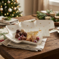 Preview: Schale „Stella“ 350 ml in Baumform aus New Bone China – Edle Keksschale Tannenbaum mit Golddekor & Goldrand