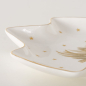 Preview: Schale „Stella“ 350 ml in Baumform aus New Bone China – Edle Keksschale Tannenbaum mit Golddekor & Goldrand