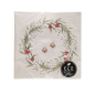 Preview: Papierservietten „Norway“ (20 Stück, 33 x 33 cm)  Weihnachtsservietten mit floralem Kranz & Glöckchen für die Festtafel im Advent