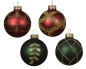 Preview: Christmas Tree Bauble, Christmas Ball Set of 4 Red/Green
