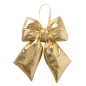Preview: Boltze Dekoanhänger „Bowy“ 31 cm – Große Schleife in Metallic-Gold zum Aufhängen