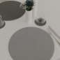 Preview: Round reversible Placemat grey "Heart"
