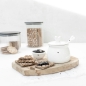 Preview: Storage Jar with Grooves and Wooden Lid by Bastion Collections