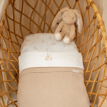 knitted baby blanket, beige