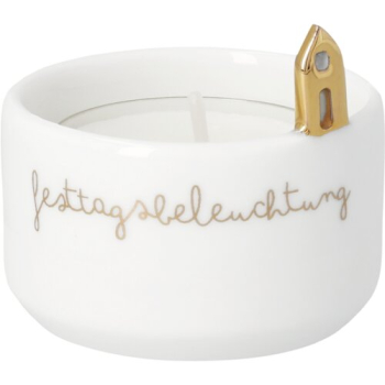 Preview: Räder Design Lichtlein „Festtagsbeleuchtung“ – Mini-Porzellan-Licht mit Gold-Brillantdruck