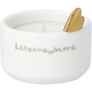 Preview: Räder Design Lichtlein „Herzenswärme“ – Mini-Porzellan-Licht mit Gold-Brillantdruck