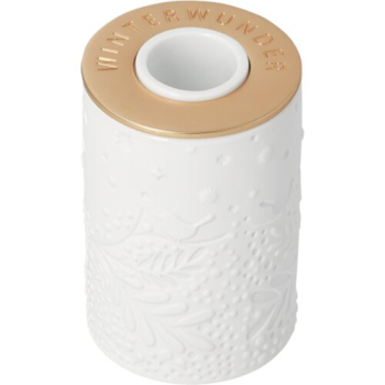 Räder Design Candle Holder "Winterwunder" – Porcelain Taper Candle Holder with Gold Print
