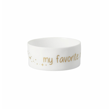 Räder Design Winterlicht „My favorite color is christmas light“ – Porzellan-Teelichthalter mit Gold-Brillantdruck