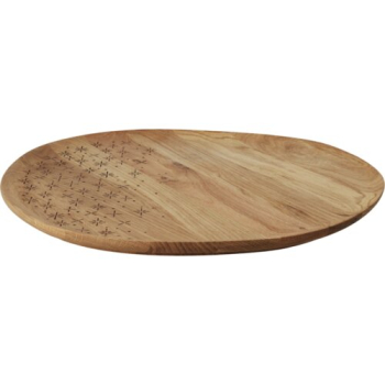 Preview: Räder Design Tablett „Mixed“ rund – Organisches Holzbrett mit Sternen-Laserung