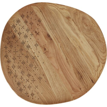 Räder Design Tablett „Mixed“ rund – Organisches Holzbrett mit Sternen-Laserung
