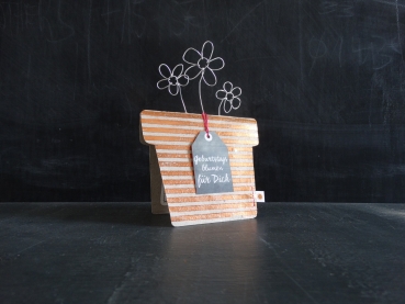 Card Flowerpot "Birthday Flowers"