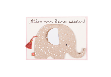 Karte Geburt "Elefant" Mädchen
