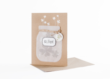 Wish glass card "Luck" from good old friends