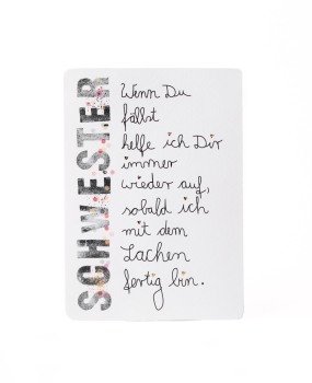 Family Postkarte "Schwester"