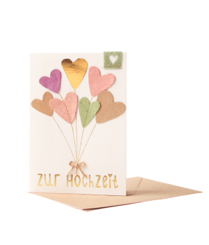 Herzchen Karte. Zur Hochzeit