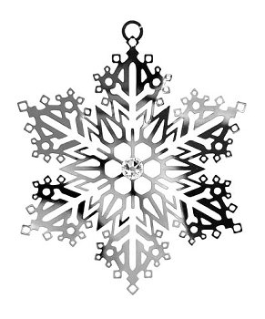 Hanging Ornament “Kado” Snowflake – Shimmering Silver Elegance