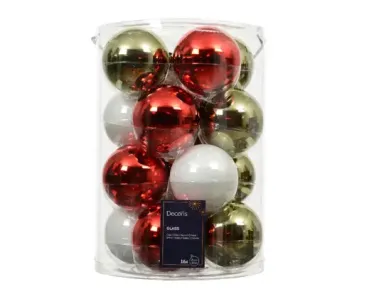 Christbaumkugel, Weihnachtskugel Set weiß, grün, rot