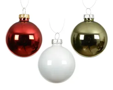 Christbaumkugel, Weihnachtskugel Set weiß, grün, rot