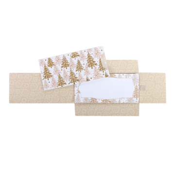 Preview: Voucher envelope, gift envelope "Trees" white, gold