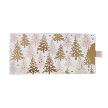 Voucher envelope, gift envelope "Trees" white, gold