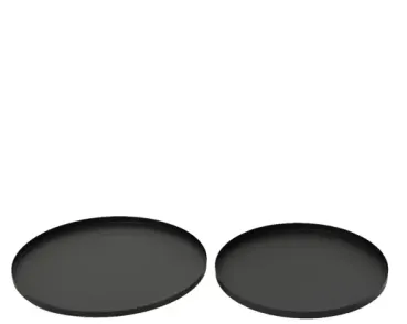Schwarze Metalltabletts in 2 Größen
