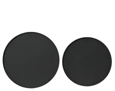 Schwarze Metalltabletts in 2 Größen