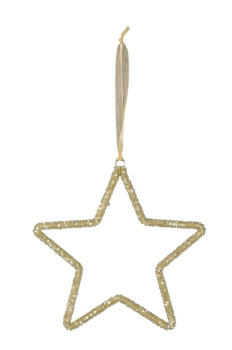 Glitzerstern Deko-Hänger Champagner – Eleganter Metall-Stern