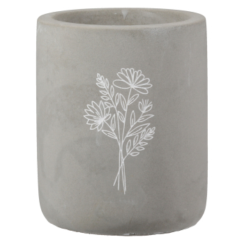 Kerze im Zementtopf – Florales Design