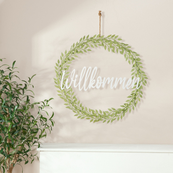 Preview: Metallkranz „Willkommen“