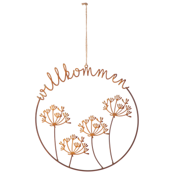 Metallkranz „Willkommen“ in Rostoptik