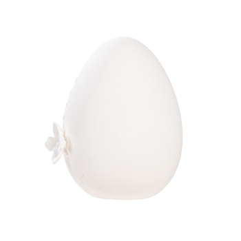 Preview: Porzellan-Ei „Flora“ – Elegante Osterdekoration in Weiß
